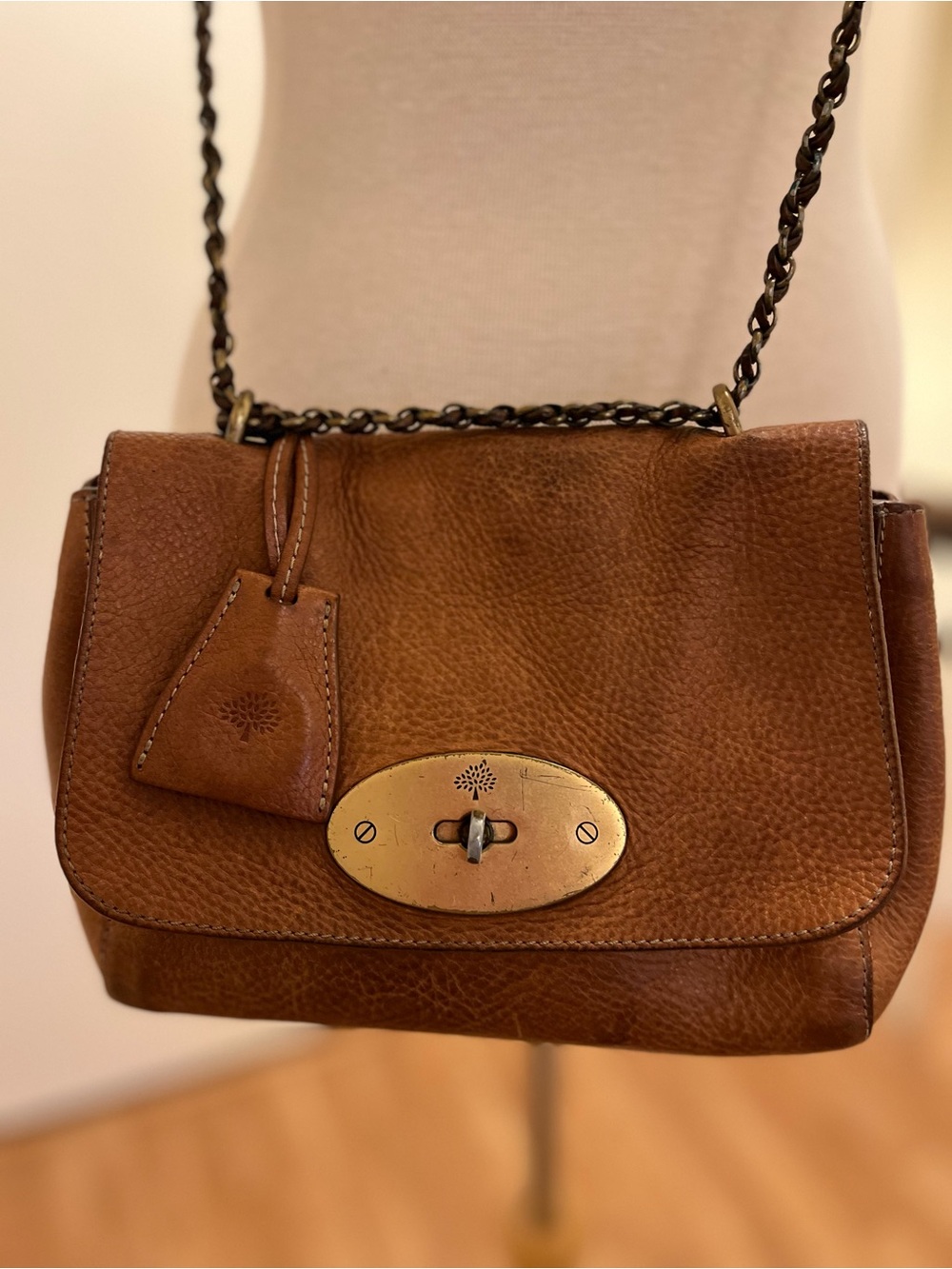 Mulberry Lily Convertible Crossbody Bag – Oak Natural Grain Leather (Vintage)